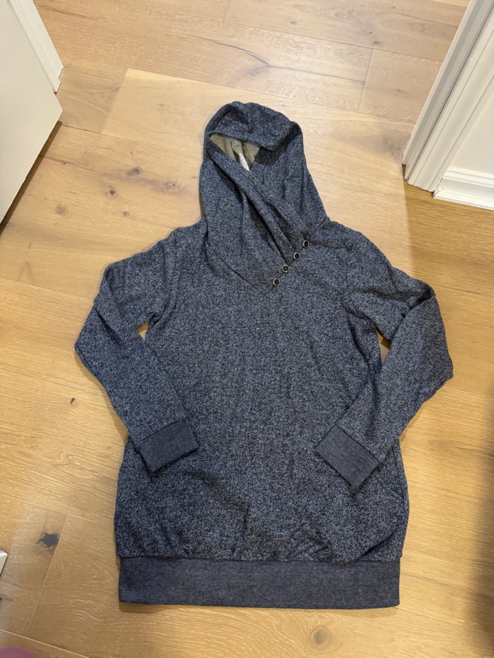 Cozy Dark Heathered Hoodie maternity Sweatshirt